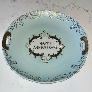 Vintage Royal Carlton 10-inch Anniversary Decorative Hand Painted Plate 1950’s